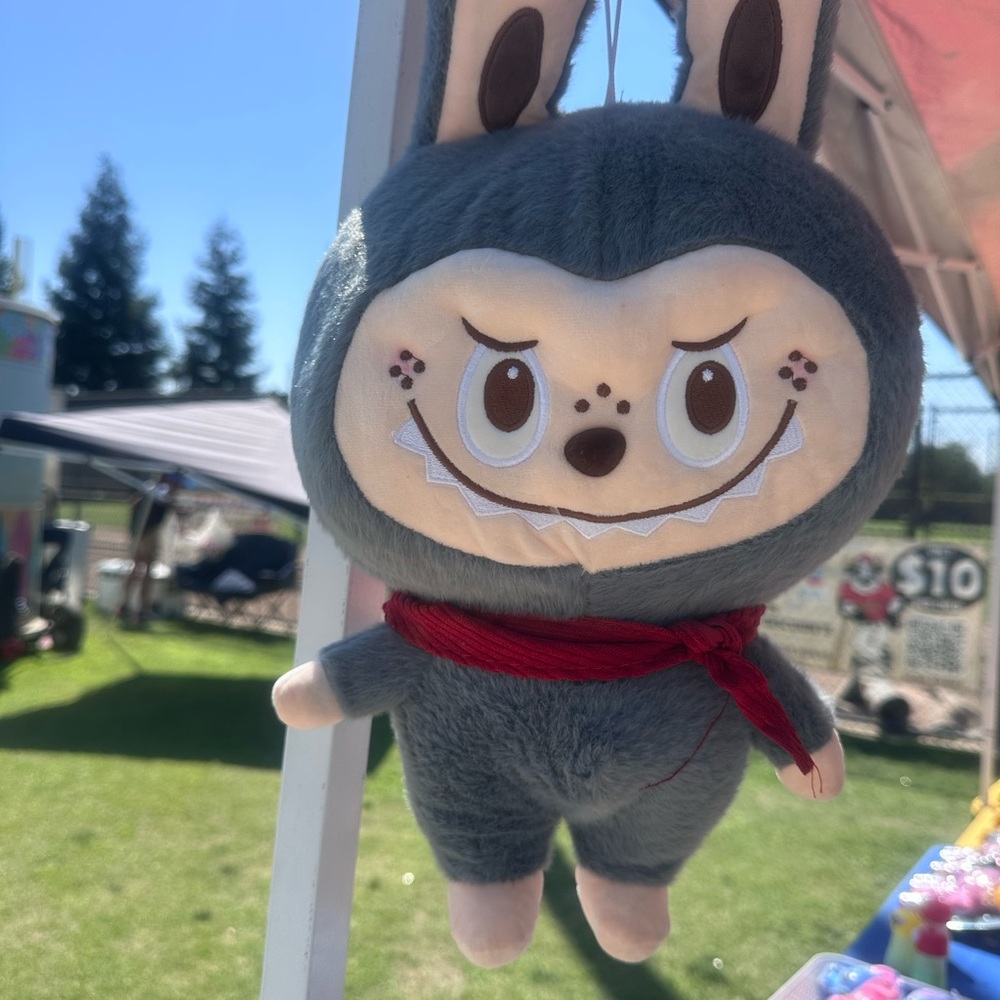Charming Gray and Red Stuffed Animal Plushie